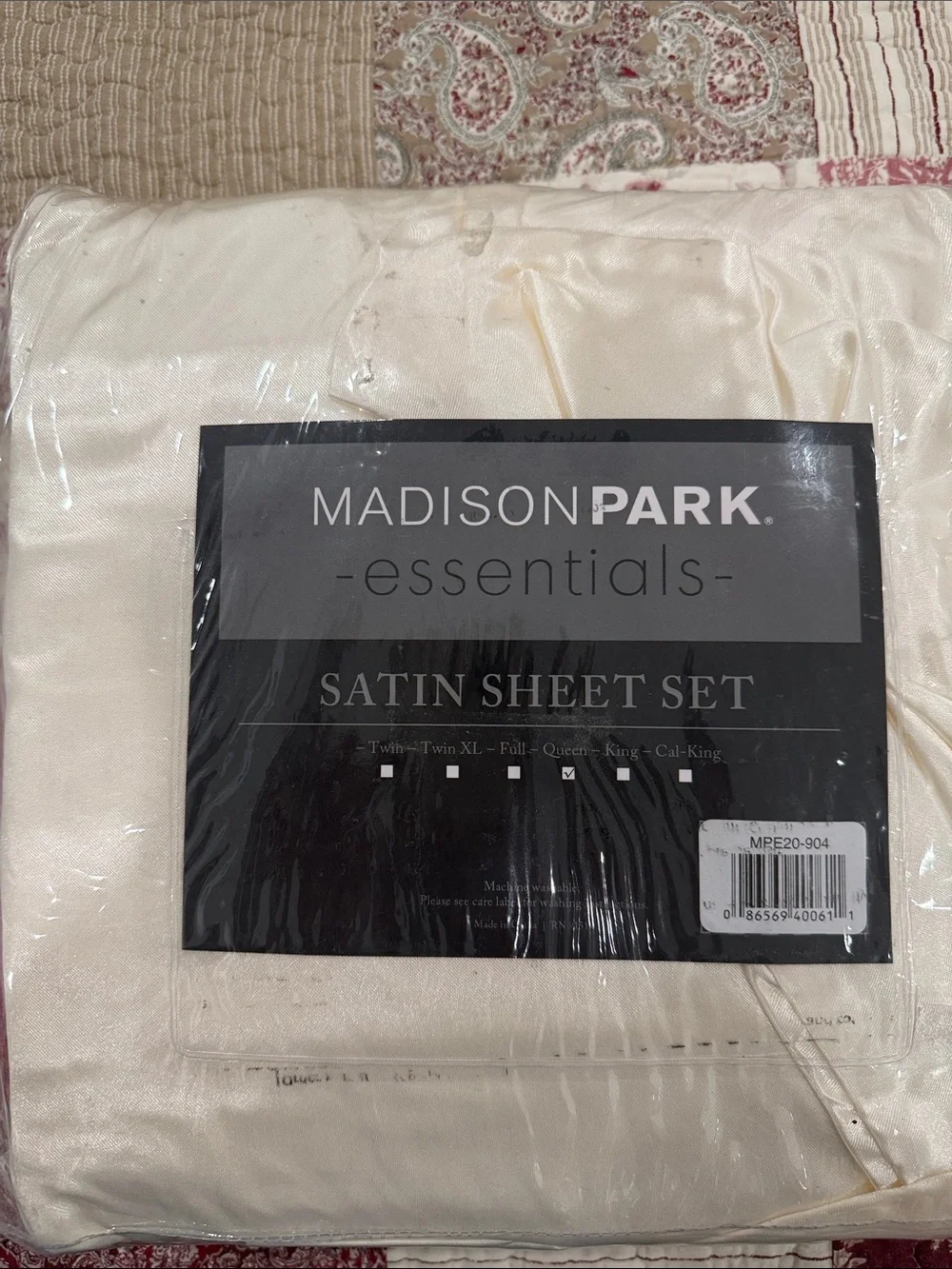 Madison Park Essentials Satin Sheet Set - Ivory